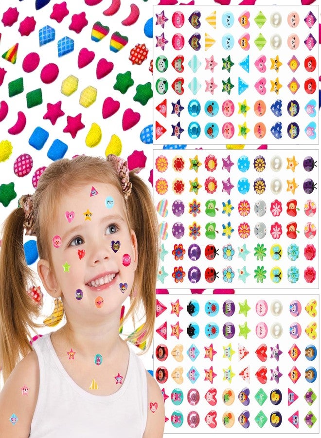 FEMBW 460PCS Sticker Earrings for Girls - 3D Gem Stick on Earrings 2-4-6-8, Self-Adhesive Glitter Crystal Stickers for Kids, Toddlers, DIY Crafts & Dress Up (Multiple Shapes & Colors) - Image 4